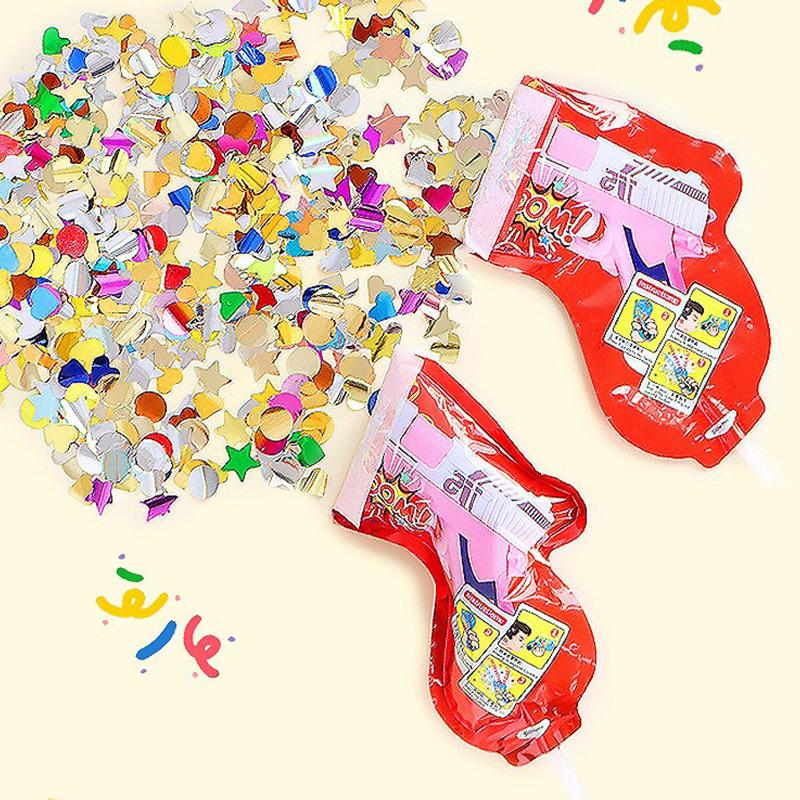 10Pcs Handheld Confetti Poppers Inflatable Multicolor Poppers Portable Prop For Birthday Party Family Gathering Outdoor Toys