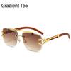 Vintage UV Protection Men & Women Square Rimless Sunglasses Cheetah Head Sunglasses Eyewear