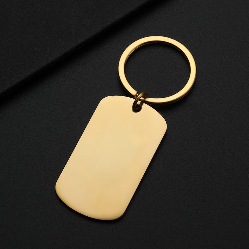 Holiday Gift Engraved Stainless Steel Keychain with Laser Color Print