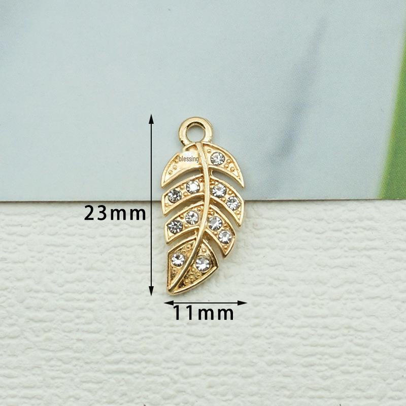 Náhrdelník a náramek s diamantovými listy – špičkové módní doplňky ze slitiny DIY slitin