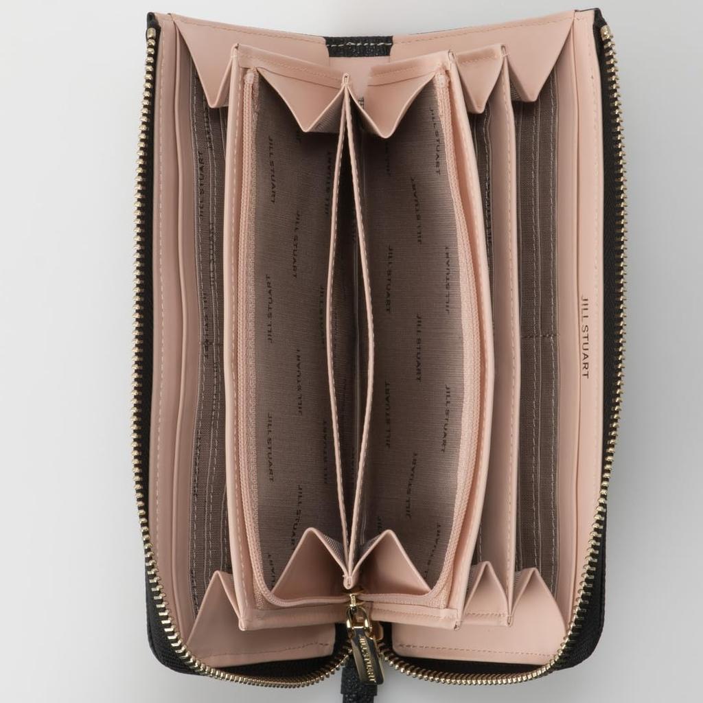 zipper long wallet Leather Cowhide Ribbon decoration Vintage hardware Antique style Charm included JSLW6ST2 [Jill Stuart] L-shaped [Honey] Women's
