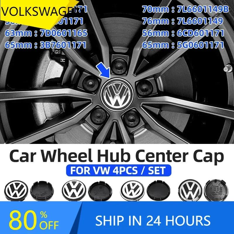 For VOLKSWAGEN VW 2025 For VW POLO 56MM/65MM/66MM Original Car Wheel Center Hub Caps Covers For Volkswagen VW R GTI Emblem Auto EJ1