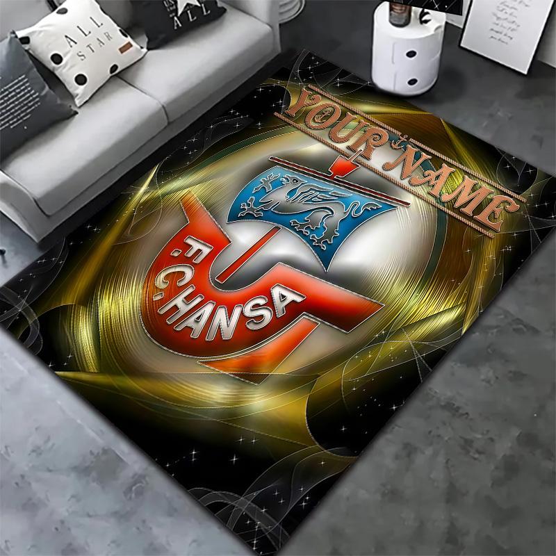 Fc Hansa Rostock Custom Name Carpet Rug For Living Room Bedroom Home Sofa Decoration Kids Play Nonslip Floor Mat