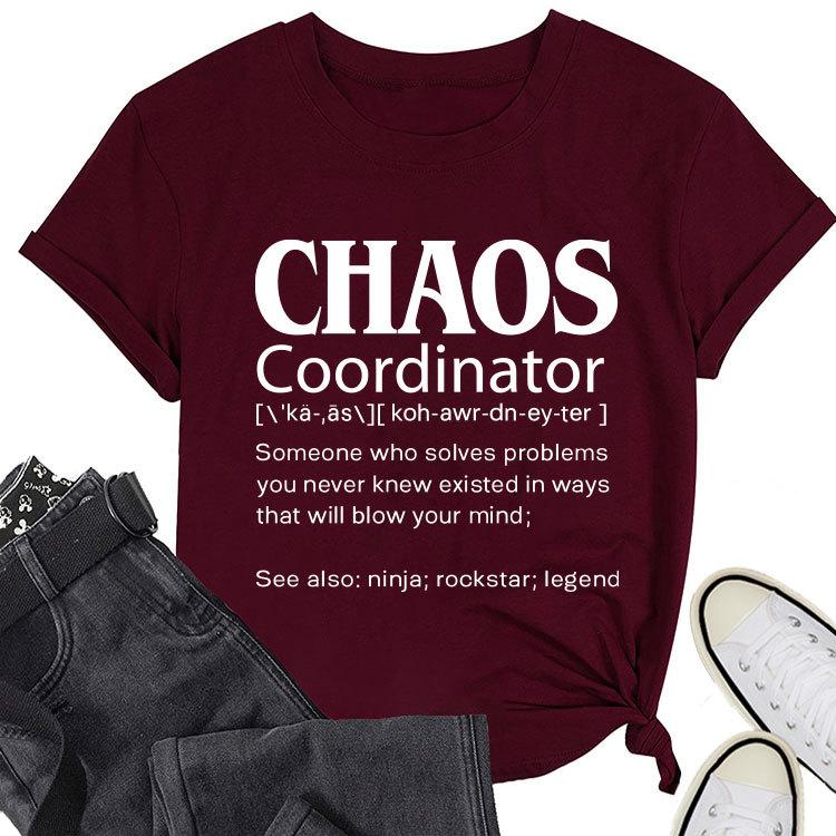 Summer New Casual Shortsleeved T Shirt Chaos Coordinator Printed Loose Crew Neck Top All Match Womens Fashion Pullover