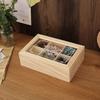 with Clear Lid Wooden Tea Box Dust-proof Jewelry Display Case Sturdy Tea Bag Holder  Home Cabinet