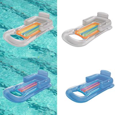 Aufblasbare Poolliegen Wasserhängematte Poolliege Liegen mit Getränkehaltern Kopfstütze & Rückenlehne Luftmatratze Schlafmatratze