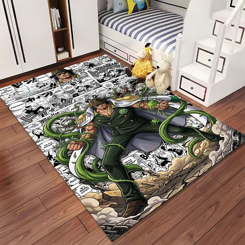 "Green Character Manga Design" suitable as a non-slip mat for the living room or bedroom sofa