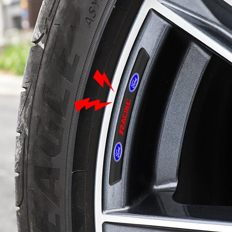 AACD1 4Pcs Aluminum Wheel Hub Rim Badge For Ford Mustang Focus 2 3 4 Spoke Emblem Mondeo Fiesta Auto Exterior Decoration Accessories