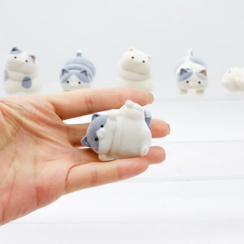 Beflockte dicke Katze Beflockung Katzen Blind Box Spielzeug Kawaii Niedliche Puppe Geschenke Spielzeug Sammeln Ornamente Kinder Geschenke