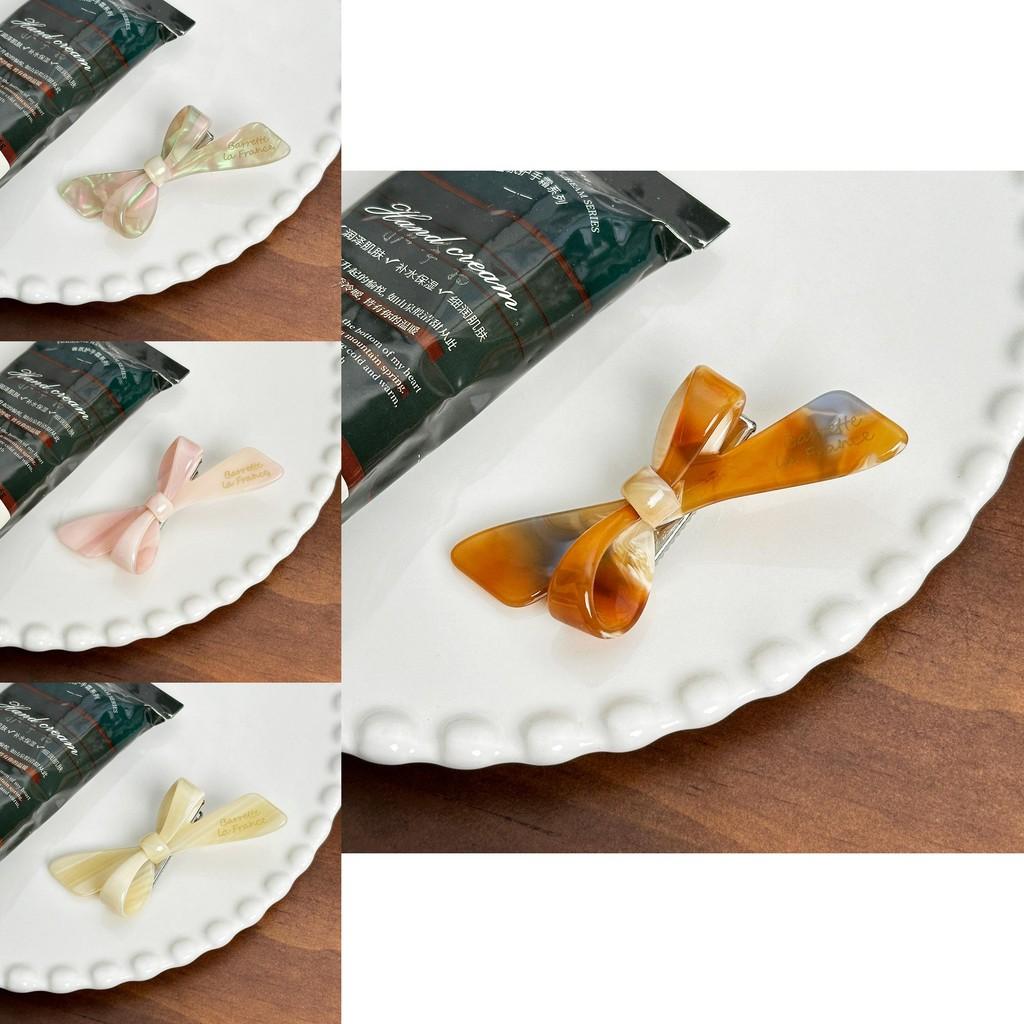Chic Retro Acetate Hair Clips Featuring Bow Design For Effortless Style And Comfort