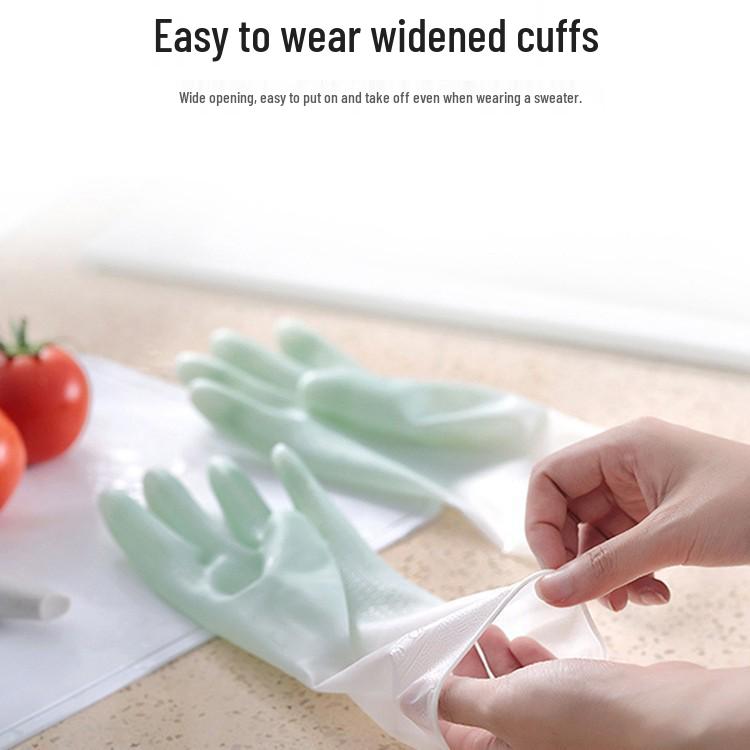 Women's Durable Latex Dishwashing Gloves - Waterproof Household Cleaning