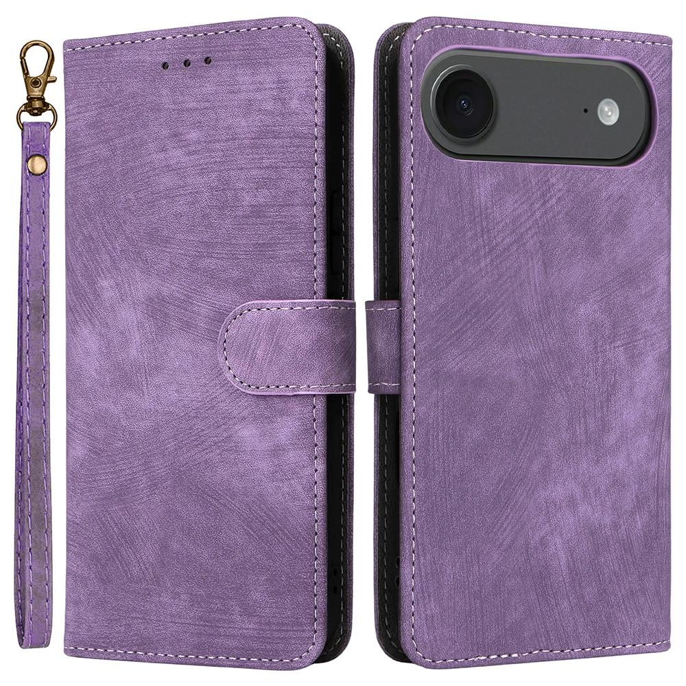 For iPhone Air Case Wallet RFID Blocking PU Leather Phone Cover Stand with Strap