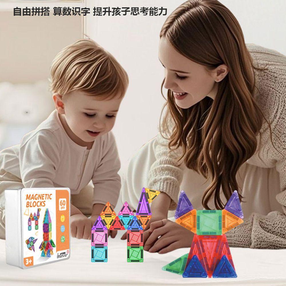 High Transparent Diamond Window Magnetic Tiles Kids Educational Magnetic Building Blocks Toy