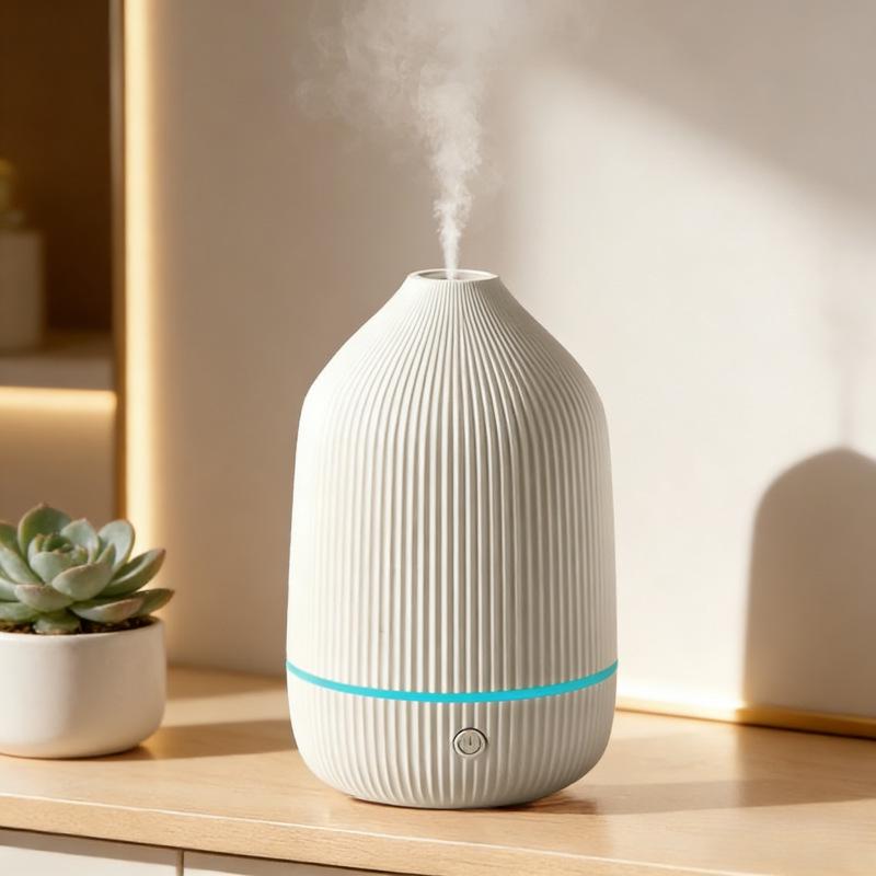 Wood Grain Seven-Color LED Aroma Diffuser & Humidifier for Home & Desktop