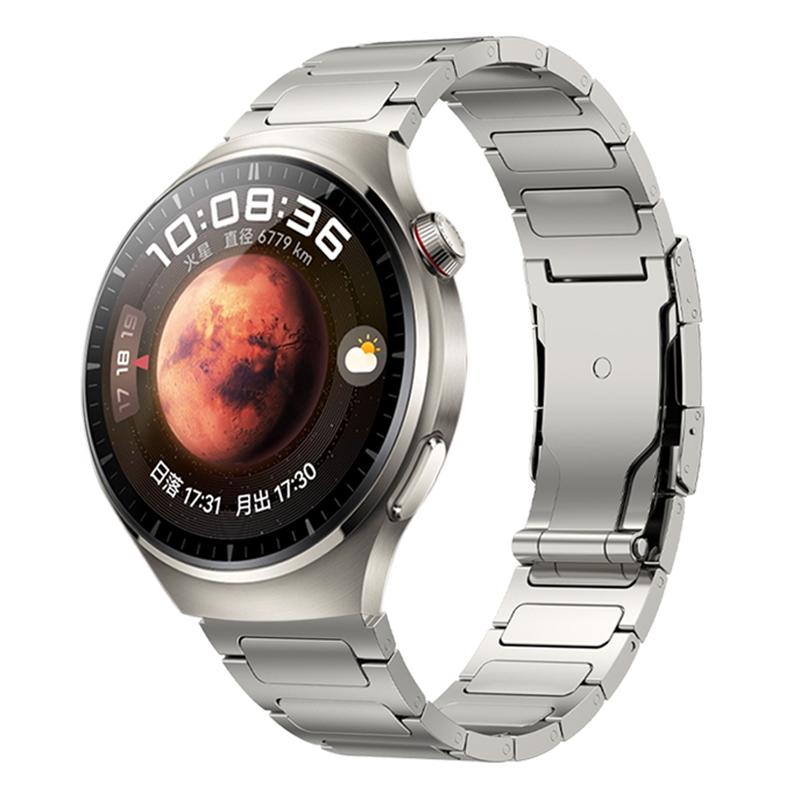 

Titanium Alloy Wristband for Huawei Watch 4/Watch 4 Pro ,Tortoise Buckle 22mm Watch Strap Bracelet Black