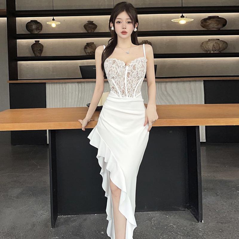 

Женское сексуальное сетчатое прозрачное кружевное платье платье L