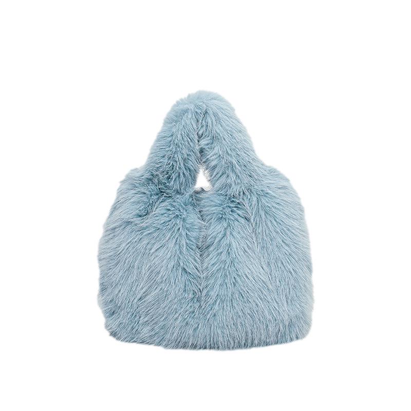 

Осенне-зимняя плюшевая сумка: Трендовая маленькая кроссбоди класса люкс для женщин One Size синий