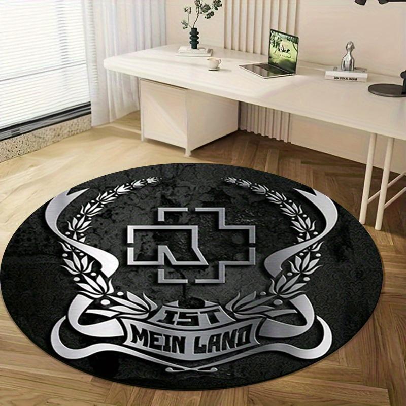 1 Stück Home Runder Teppich Büro Runder Teppich Außen Geschenk Dekoratives Silbernes Kreuz Design Bodenmatte Einzigartige Verzierung RC2790