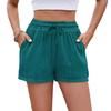 Shorts décontractés pour femmes Couleur unie Cordon de serrage Poche Printemps Été Nouveau