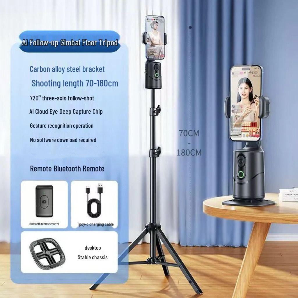 360° Rotating Selfie Stick & Face Tracking Gimbal for Live Streaming