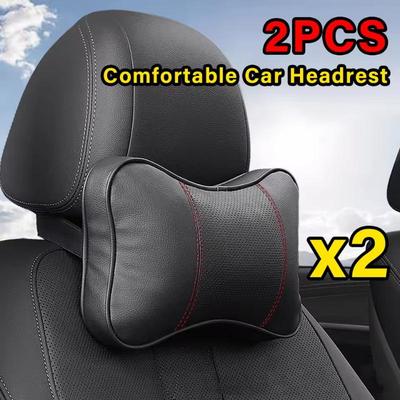 Top Quality Car Seat Neck Pillow Headrest 2PCS Soft Breathable Neck Support Cushion Universal Auto Interior