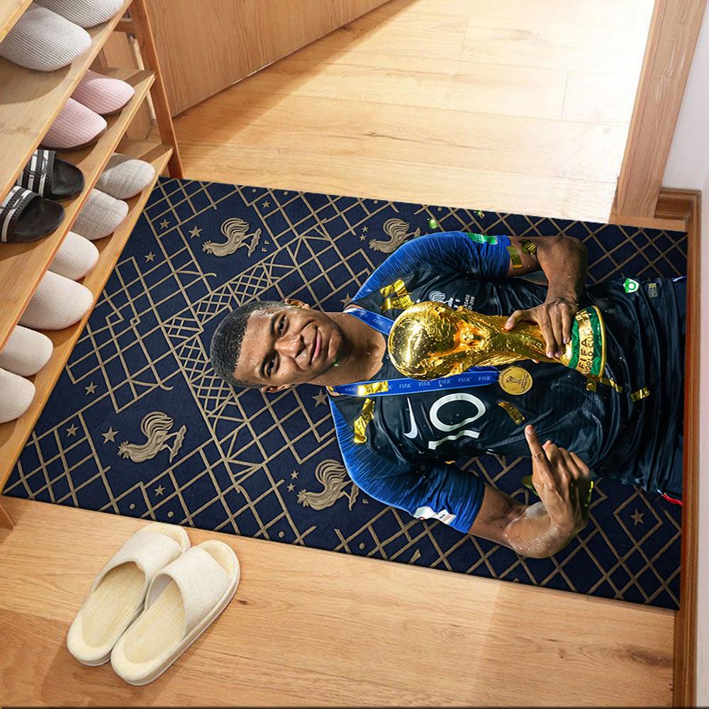 Mbappe 289 Floor Mat Perfect for Outdoor Playrooms Study room Foyer Anti-slip Rug Anime Office Decor Spiritual Gift