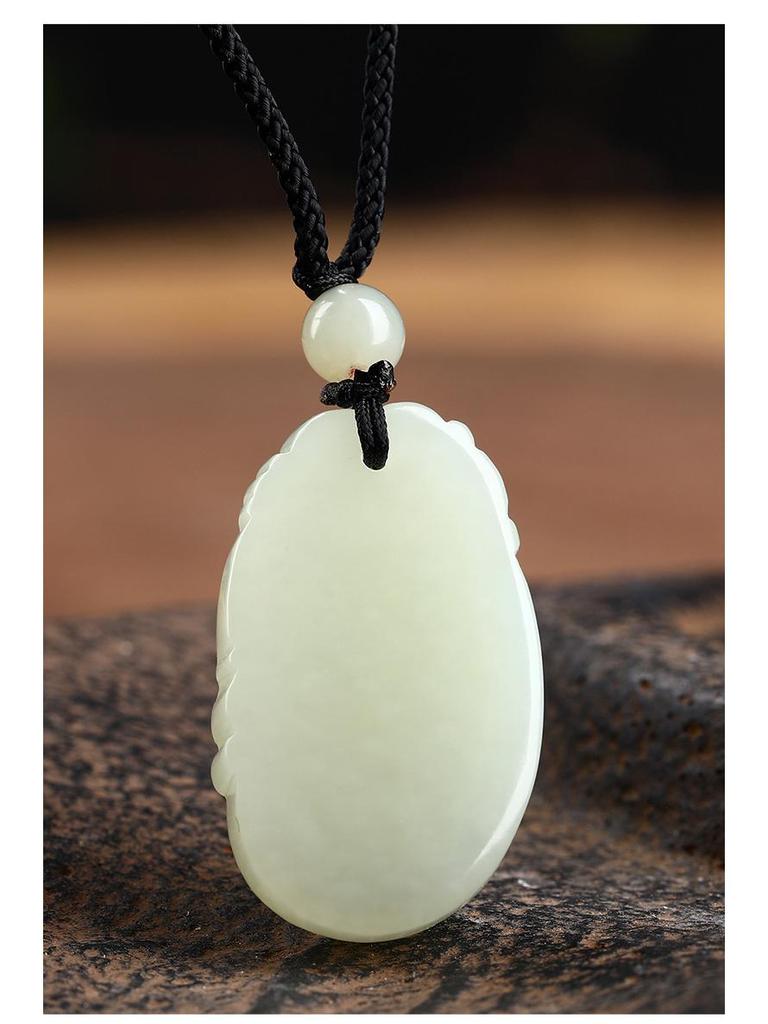 Natural Xinjiang Hetian Jade Ruyi Pendant with Pixiu for Men and Women - Auspicious Design