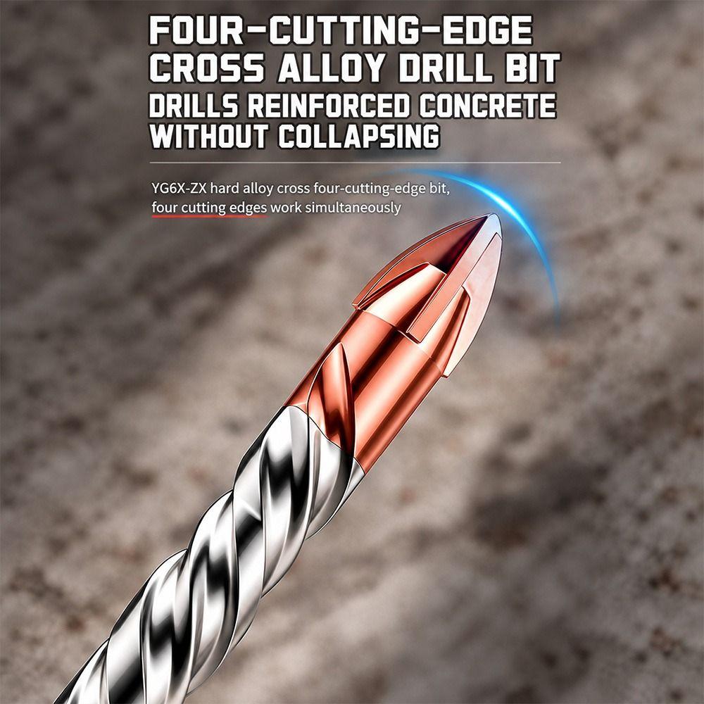 Slotted Round Shank Rotary Hammer Drill Bit Spiral Flutes Concrete Drill Bit Concrete Drilling