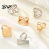 Adjustable Ring 3Pcs Minimalist Cross Knot Set Textured Chunky Stackable