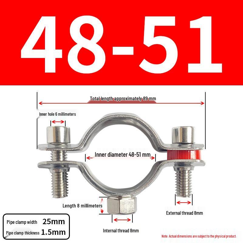 Stainless Steel Pipe Clamp Bracket with M8 Nut for Cable and Gas Pipes