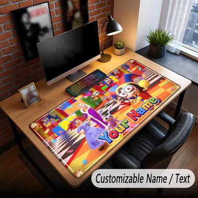 Benutzerdefinierter Name Text Großes Mauspadd, Der Erstaunliche Digitale Zirkus Weiche Rutschfeste Erweiterte Schreibtischmatte Für Home Office