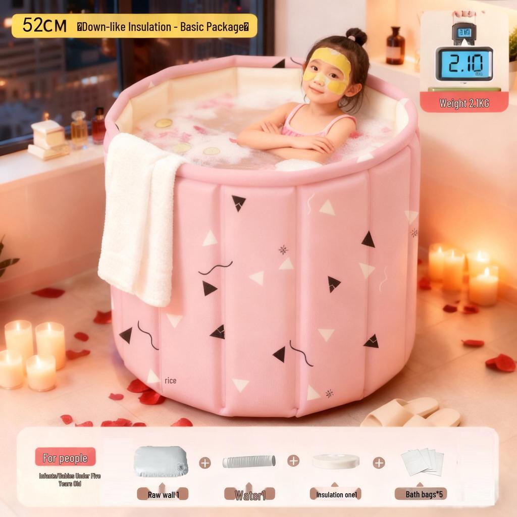 Foldable Bath Tub: Adult & Child Enlarged, Thickened for Full-Body Bathing & Baby Swimming