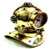 Nautical Shiny Brass Divers Diving Helmet Clock Desk Decorative Item 20.32 Cm