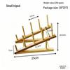 Creative Wooden Dish and Bowl Draining Rack - Solid Wood Kitchenware Storage.