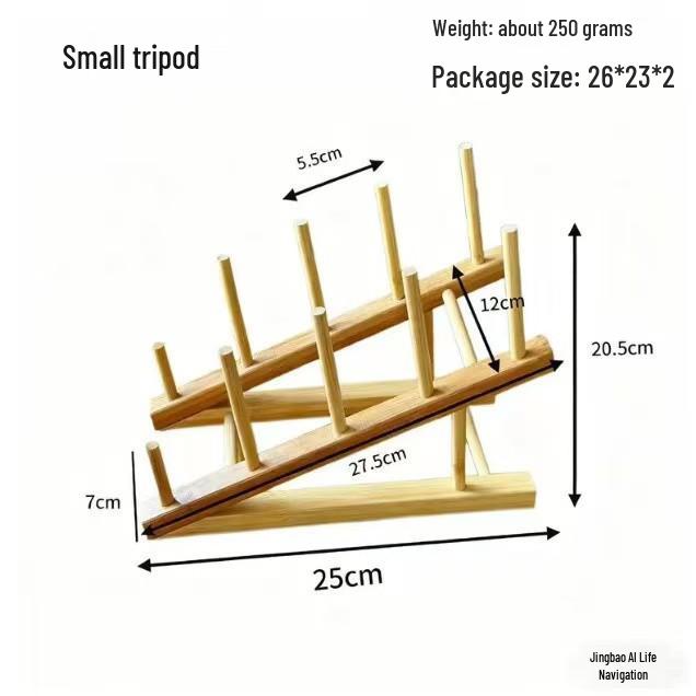 Creative Wooden Dish and Bowl Draining Rack - Solid Wood Kitchenware Storage.
