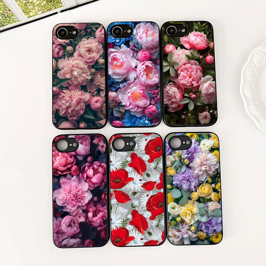 Cover for Apple iPhone 12 13 Pro XS Max Mini ProMax X XR Air 13Pro Casing Phone Case Elegant Pink Rose Flower Bloom Peony
