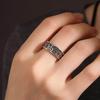 Adjustable Vintage Oxidized Floral Totem Ring Men Women Copper Statement Jewelry Boho Minimalist Style