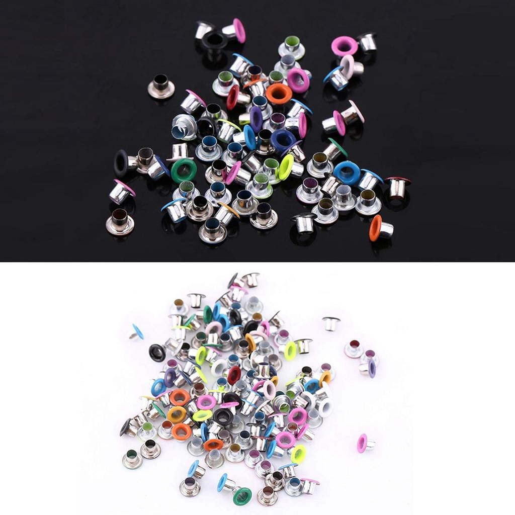 500Pcs Mixed Colors 3Mm Round, Eyelets Crop A Dile Eyelets Shape Metal Eyelets Scrapbooking Card Making Craft Leather Hot