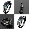 Vintage Geometric Alloy Engagement Ring With Multicolor Water Drip Stones For Gift Giving
