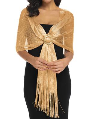Shimmer Glitter Shawl Wraps For Women All Match Shawls Scarf Fashion Tassel Stoles Scarf Luxury Shawls Foulard 160*50Cm