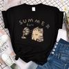 Women Unisex Graphic Tshirt Streetwear Harajuku Graphic Ulzzang Tshirt Funny Cute Cat Vintage Tee Shirt Aesthetic Y2k Tops FeUnisex
