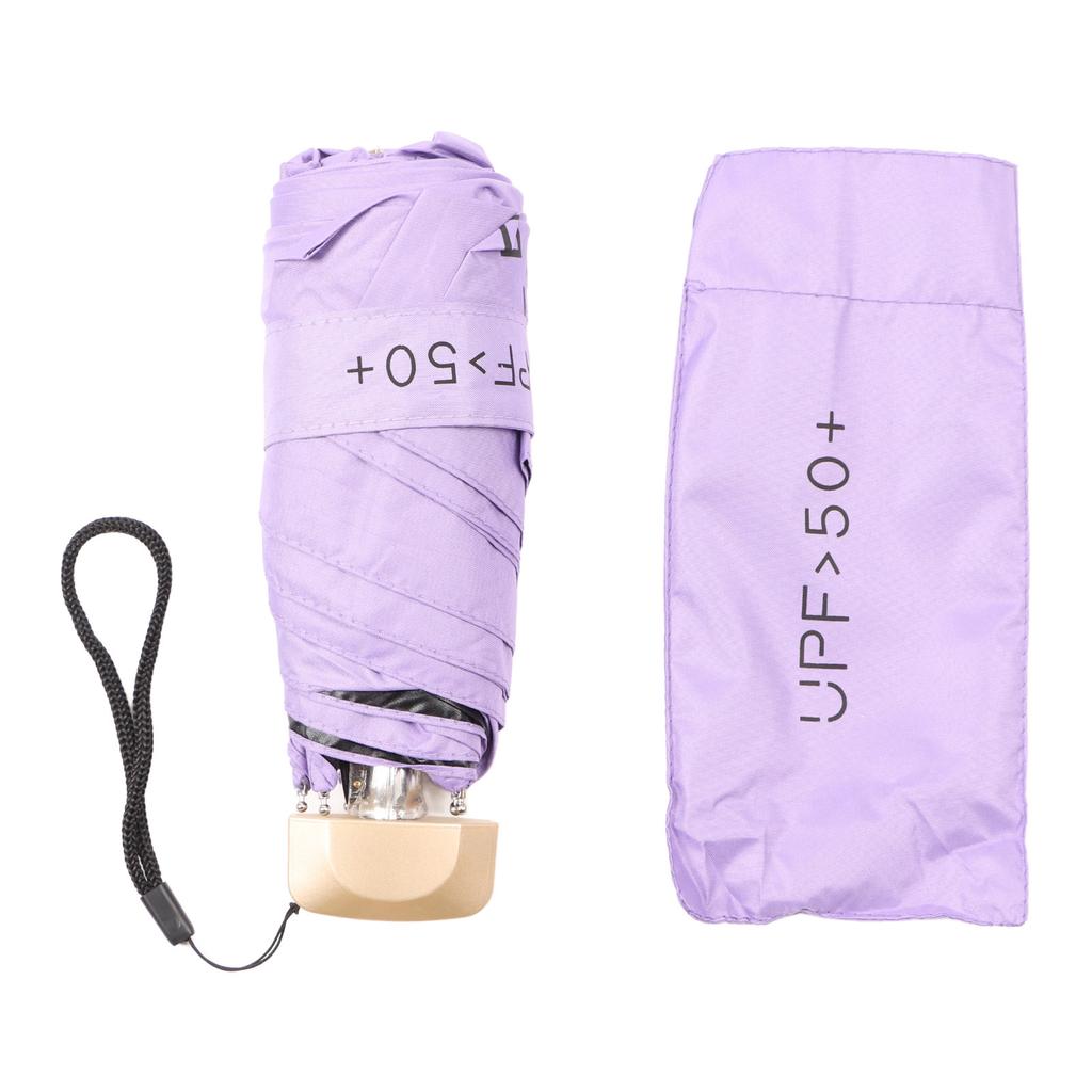 6 Ribs Umbrella Sun Protection UPF50 Impact Cloth Portable Folding Umbrella for Sunny Rainy Black