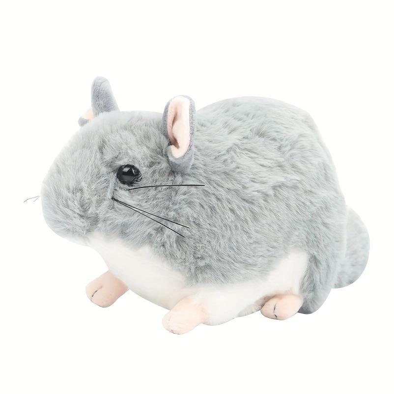 25cm/9.84in Realistico Cincillà Topo Animale Peluche Bambola Ripiena Giocattolo per Bambini Arredamento Scrivania Casa Animali di Peluche Ripieni Per bambini Regalo