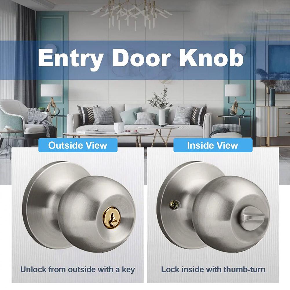 Universal Door Handle Knobs Bathroom Entrance Locks Accessories Bedroom Living Room Lock With Keys Door Lock