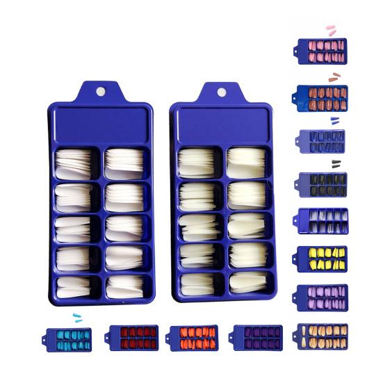 100 Teile/satz Gefälschte Nägel Volle Abdeckung Abnehmbare Maniküre Zubehör Einfarbig Falsche Nagel für Party