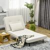 Single Sofa Bed 3 In 1 Folding Sofa Bed with Adjustable Backrest and Cushion for Living Room Bedroom 90x78x79 Cm Cream