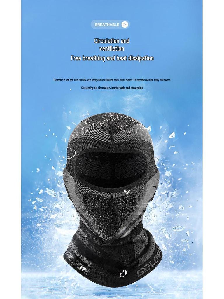 Herr Sommar Solskydd Andningsbar Cykelmask - Svettabsorberande, Värmeavledande Iskallt Silke Huvudbonad för Motorcykelåkning