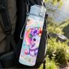 1PC Cute Baby Elephant Cartoon Print 750ml Color Plastic Sports Water Bottle Leakproof Flip Straw Lid Suitable for Sports Office Home Use
