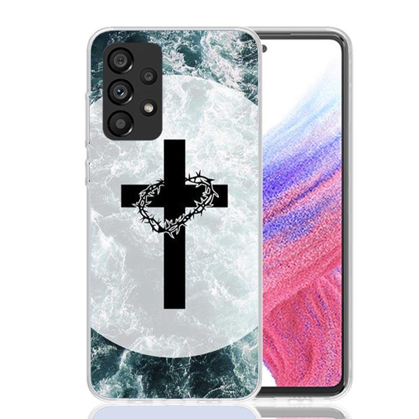 God Jesus Pray Cross Case Phone Cover for Samsung Galaxy A17 A16 A15 A14 A13 A56 A55 A54 A53 A36 A35 A34 A33 A26 A25 A24 A23 A05