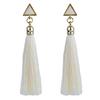 Women Bohemian Fashion Rhinestone Long Tassel Hook Fringe Dangle Drop Earrings